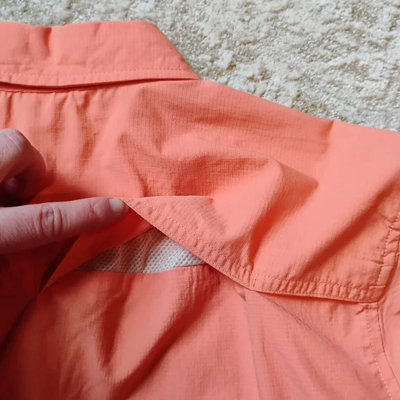 NWT XL Eddie Bauer Mountain Ripstop Orange Hiking Outdoor Button Up SS Shirt NEW - Picture 9 of 12